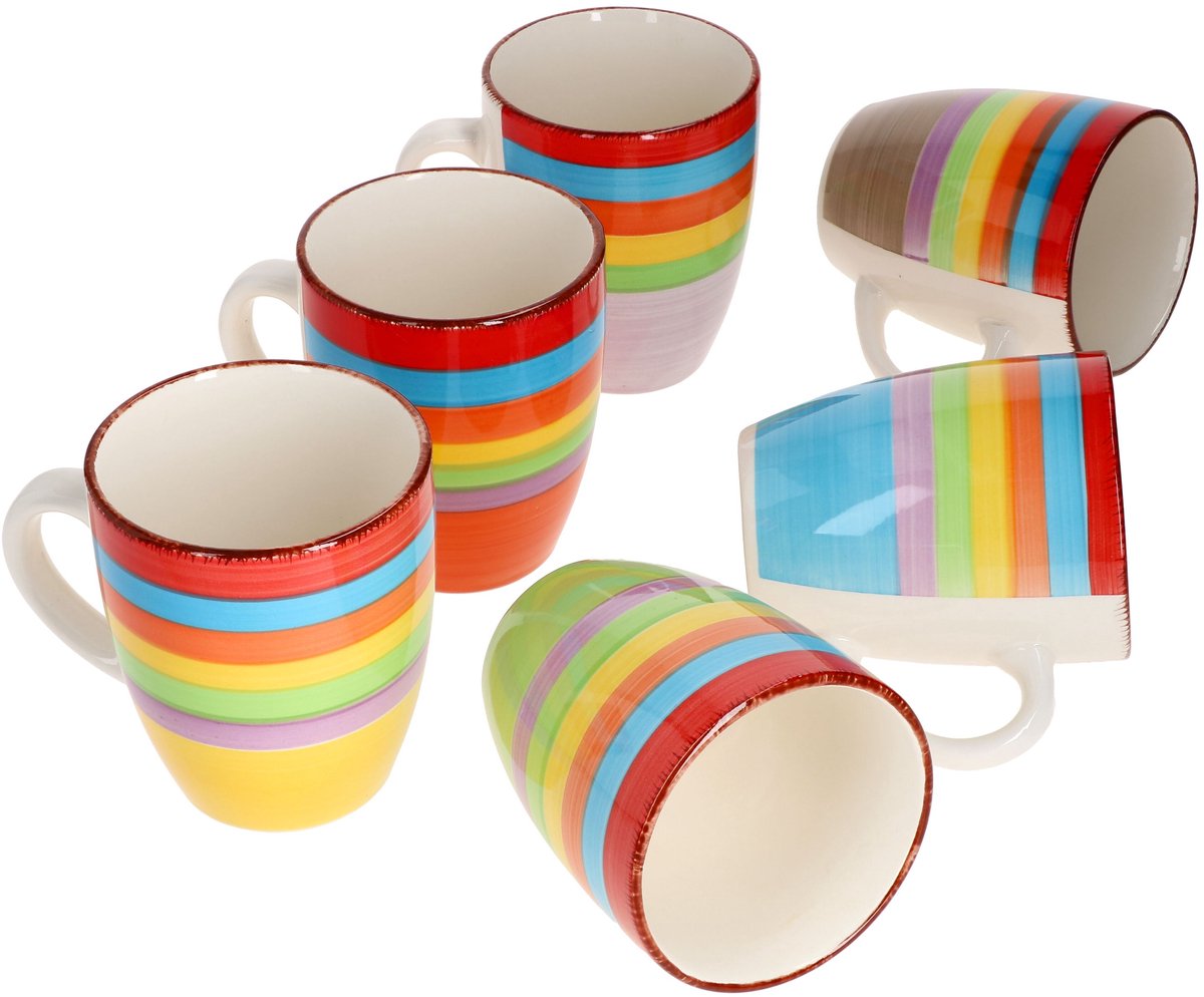 Set van 6 koffiemokken Ibiza Rainbow Summer - 24326544