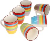 MamboCat Frühstücks-Geschirrset Beach Pastello Stripes 12tlg Fruehstuecksset Steingut 6 Personen Steingut S03eb099