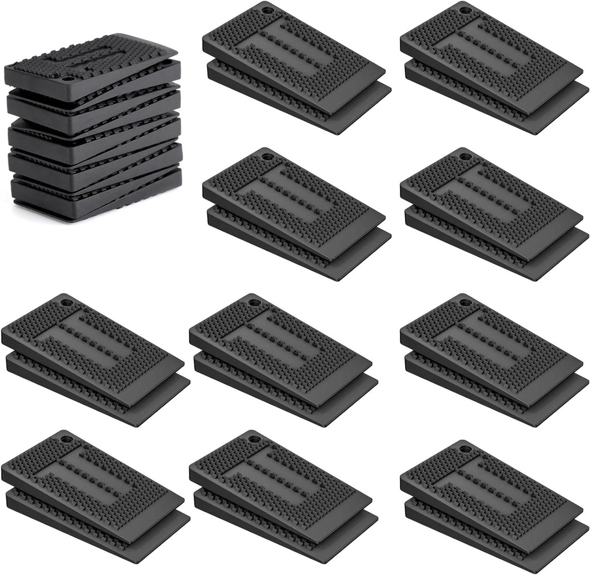 Image of 20 stuks kunststof wiggen onderlegplaten meubelwiggen meubelnivelleringspads tafelwiggen nivellering voor doe-het-zelvers nivelleringswiggen kastsluitringen tafelpoot.