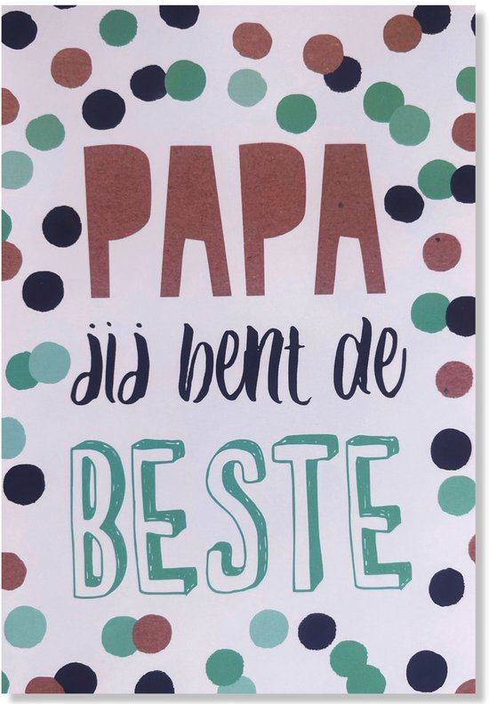 Carte de Vaderdag - Papa, tu es le meilleur - Carte de fête des pères - 12x17cm - carte pliée Enveloppe incluse