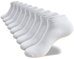 Calzera Premium Bamboo Sneakersokken - Bamboe Enkelsokken - Multipack 9 Paar - Duurzaam - Superzacht, Ademend & Naadloos - Ultiem Comfort - Dames & Heren - Wit - Maat 39-42