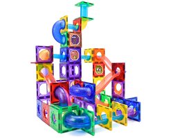 foto van Magna Minds - Magnetic Tiles - Knikkerbaan - 125 stuks - Magnetisch Speelgoed - Constructie speelgoed - Magnetische tegels - Montessori speelgoed - Magnetic toys - Magnetische bouwstenen - Speelgoed Kinderen