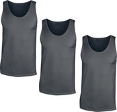 Senvi Sports onderhemd/sportshirt 3-Pack - Kleur Antraciet - Maat XL