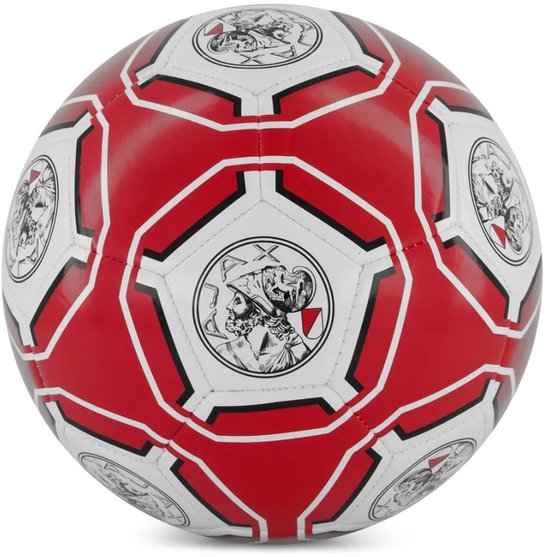 Ajax Voetbal Rood Wit Oud Logo Opgepompt Maat 5 - Ajax Bal - Ajax Champions Leageau -Ajax Amsterdam -