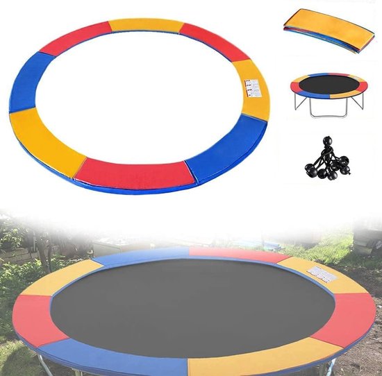 NAIZY Trampoline randbescherming Ø305 cm trampolinehoes UV-bescherming scheurvaste trampoline rand PVC PE trampoline veerhoes accessoires randbescherming trampoline reserveonderdelen, Kleurrijk