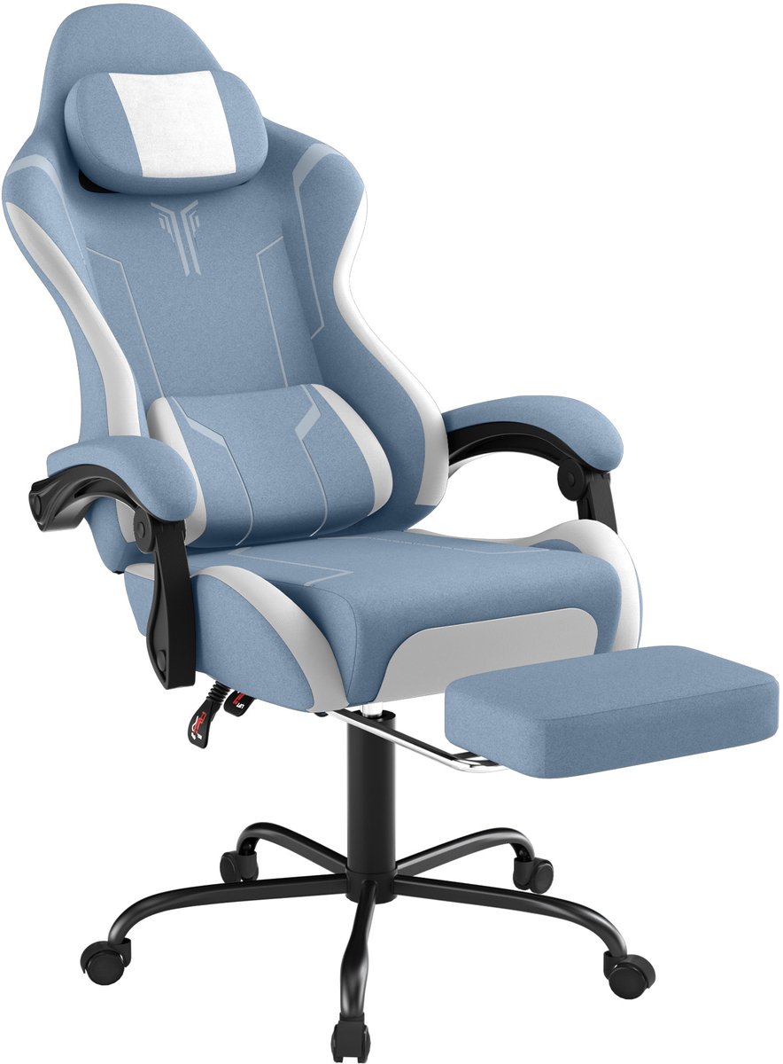 NAIZY Gamingstoel met Massagefunctie en Voetensteun Blauw - NAIZY - €83,99