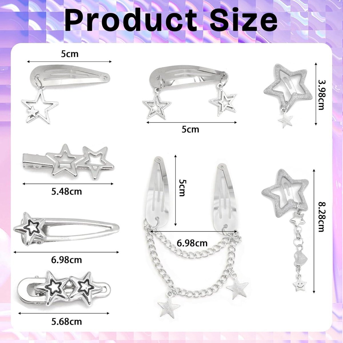 YGDZ 30 stuks ster haarclips, 3 cm 20 stuks ster Y2K haaraccessoires, 10 stuks 4,1 cm zilveren ster clips voor meisjes vrouwen, rave accessoires, antislip ster haarspeldjes, metalen ster snap YGDZ 30 stuks ster haarclips, 3 cm 20 stuks ster Y2K haaraccessoires, 10 stuks 4,1 cm zilveren ster clips voor meisjes vrouwen, rave accessoires, antislip ster haarspeldjes, metalen ster snap