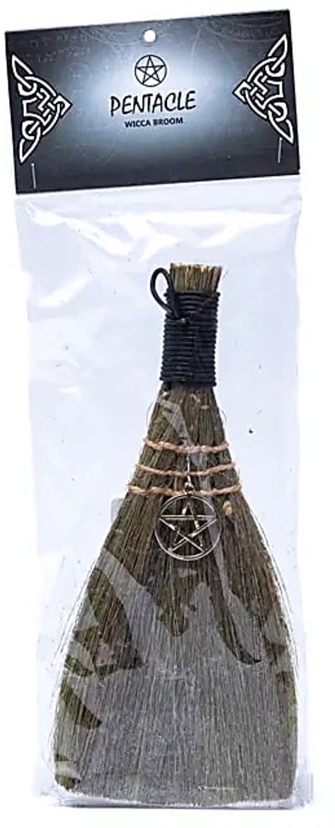 Heksenbezem Pentagram Zwart 22x10cm — afbeelding 2
