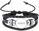 Akyol - beste papa ever armband zwart - Vader - father - leuk cadeau voor je vader