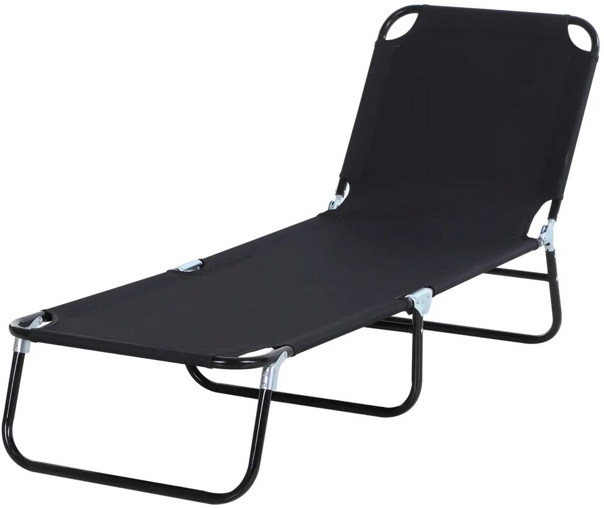 Tuinstoel - Tuinstoelen - Ligstoel - Stoelen - Tuinmeubelen - Stretcher -Zwart - 190 x 56 x 28 cm