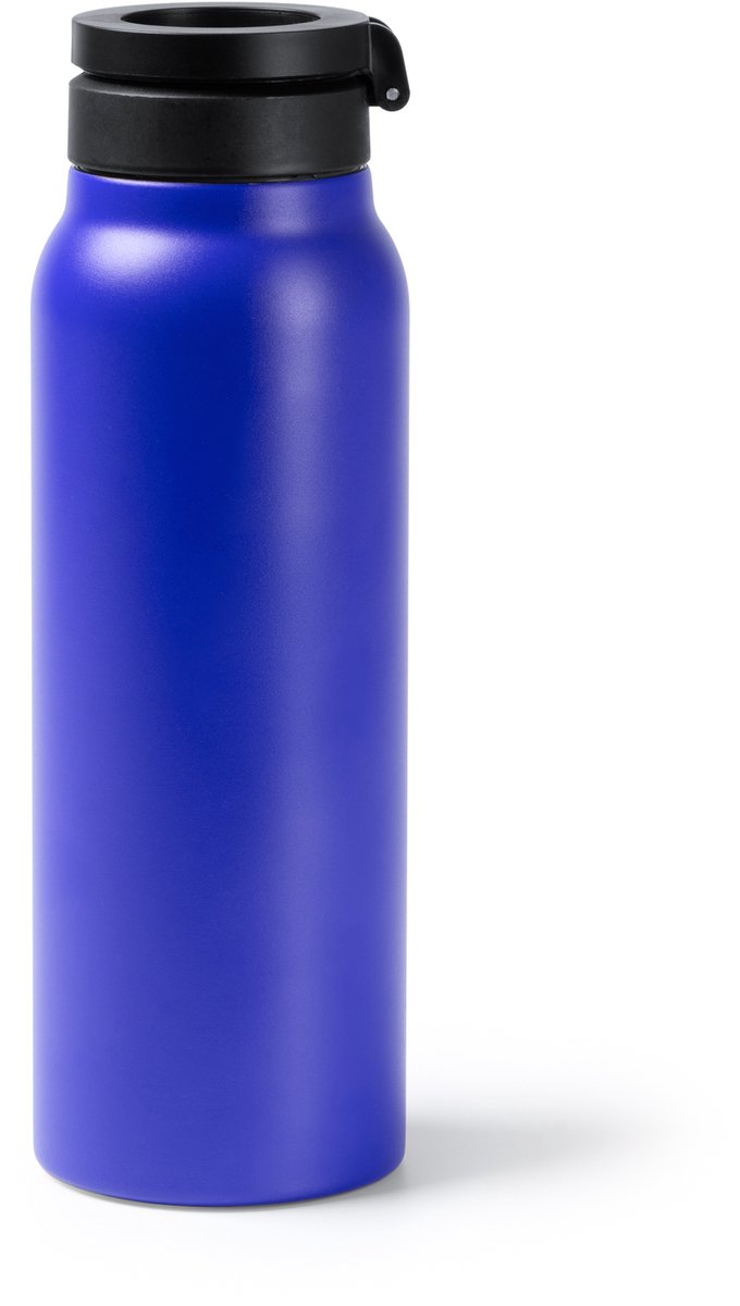 Dubbelwandige RVS Thermosfles. 750 ml kleur Kobalt Blauw Heydud 1787