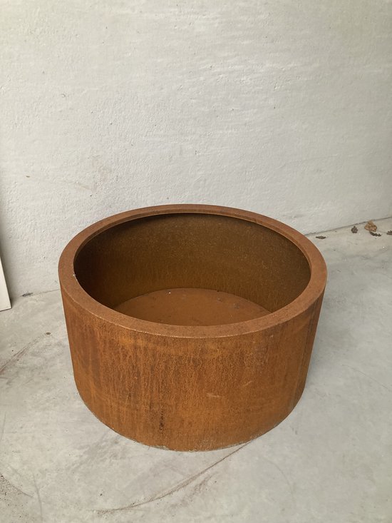 Jardinière ronde en acier Corten Ø 400 x H 400 mm - MetAgarden