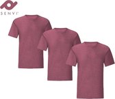 Senvi 3 pack T-Shirts Ronde hals - Maat M - Kleur - Bordeaux Mêlee