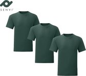 Senvi 3 pack T-Shirts Ronde hals - Maat M - Kleur - Donker Groen