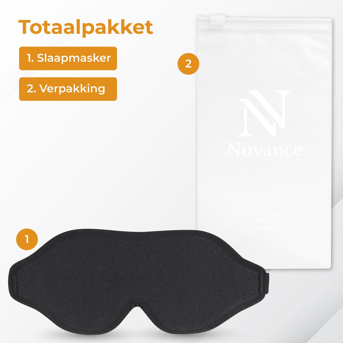 Nuvance Verstelbaar Slaapmasker - 100% Verduisterend - Ademend Traagschuim - voor Mannen, Vrouwen en Kinderen - Oogmasker Slaap — afbeelding 7
