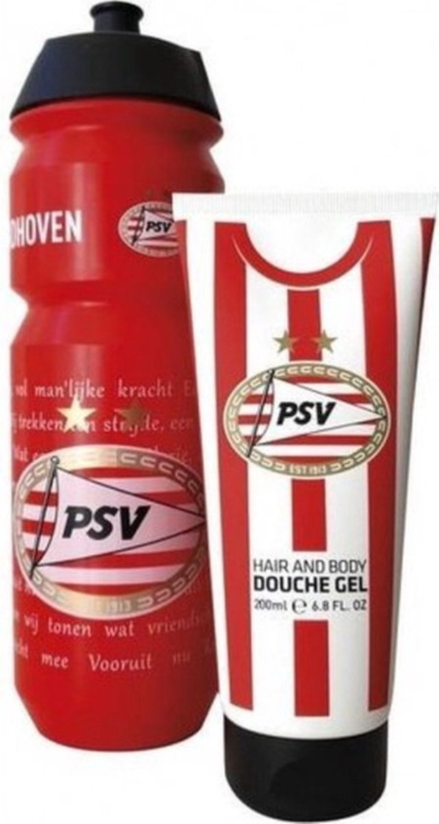 PSV Bidon en PSV douchegel in geschenkverpakking - Vaderdag Cadeau - Papadag