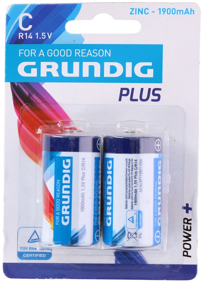 Grundig Batt Zinc - C/r14 - 1900mah - 2pc