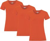 Senvi Dames t-shirt ronde hals 3-pack - Oranje/Rood - Maat XS