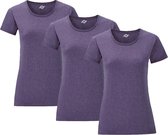 Senvi Dames t-shirt ronde hals 3-pack - Paars - Maat XL