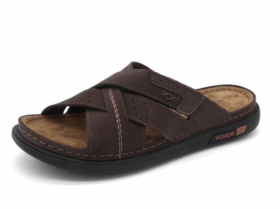 Slippers Rohde en cuir marron pour homme - Marron - 45
