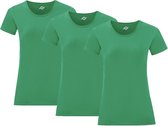 Senvi Dames t-shirt ronde hals 3-pack - Kelly Groen - Maat L