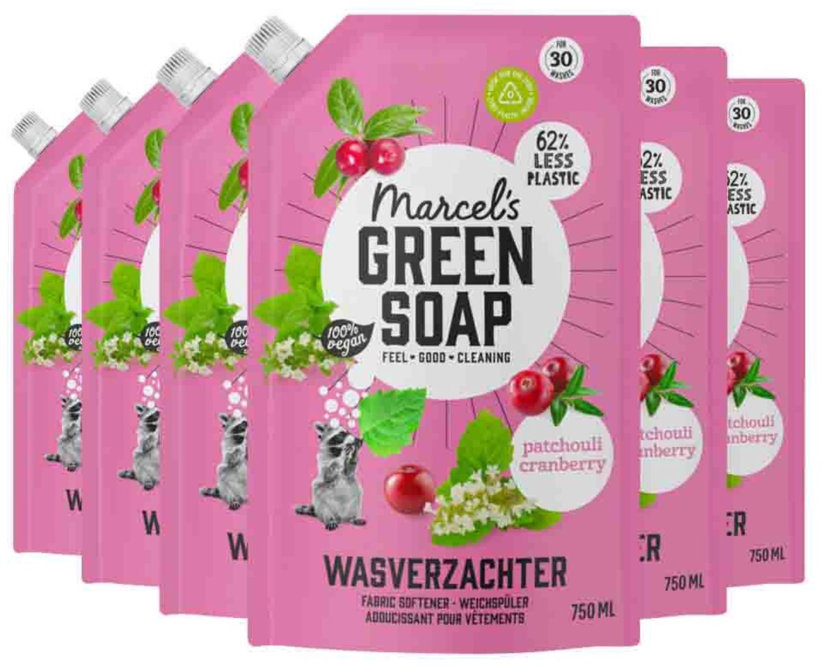 Goedkoopste Marcel's Green Soap Wasverzachter Patchouli & Cranberry Navulling 750 ml