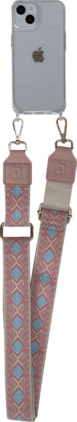 Lomify Pattern Strap cordon téléphonique universel / Lanière / sangle de téléphone avec cou d'épaule réglable 80 cm - 130 cm Beige / Pink