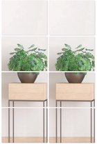XL Plakspiegel 30x50 - 8 stuks - Rechthoek - Zelfklevende - Plakspiegels - Hollywood make up spiegel - Deur - Spiegel - Folie - Badkamer - Grote - Sticker - Pas - Wand - Spiegel