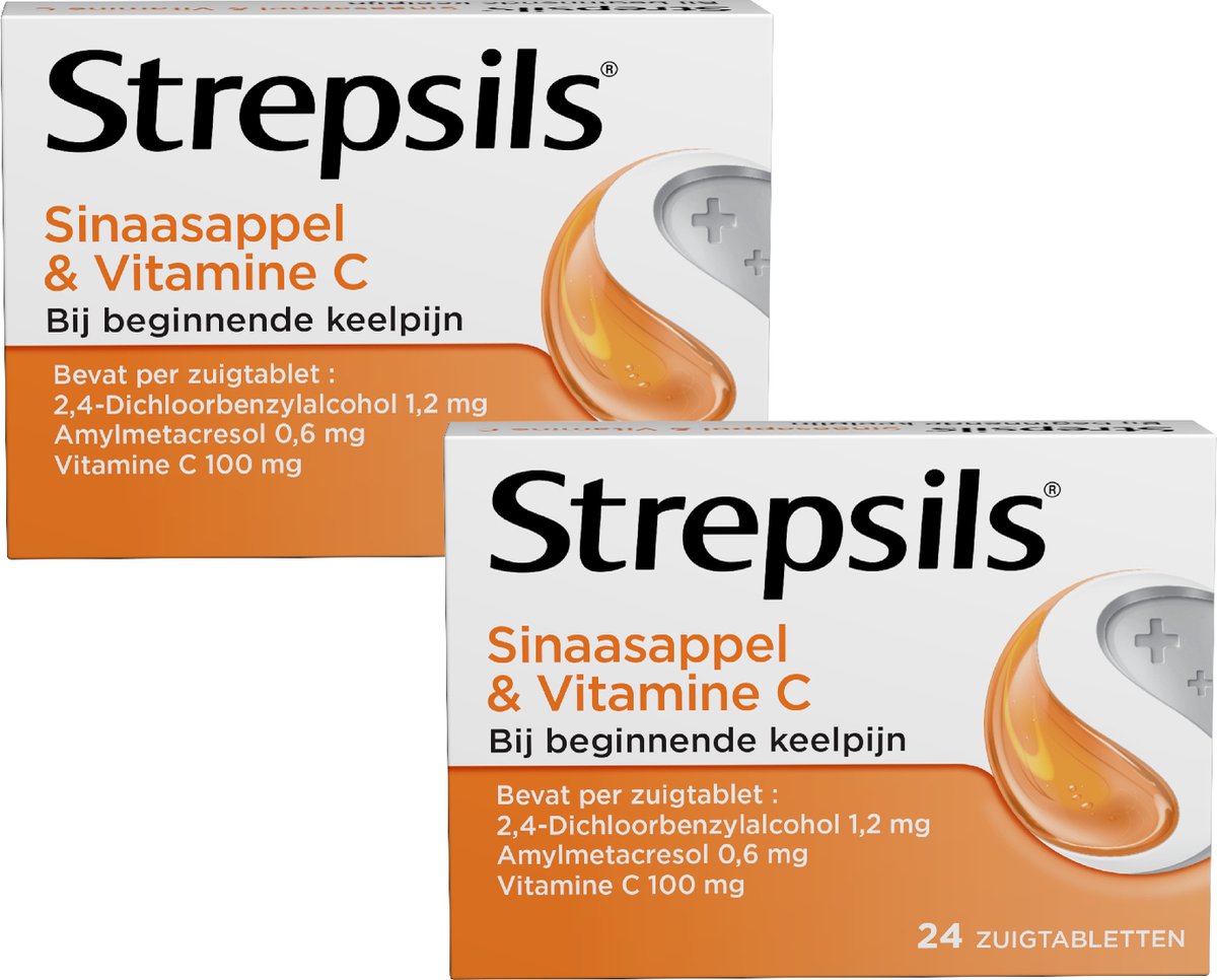 Goedkoopste Strepsils Sinaasappel & Vitamine C - 2 x 24 zuigtabletten