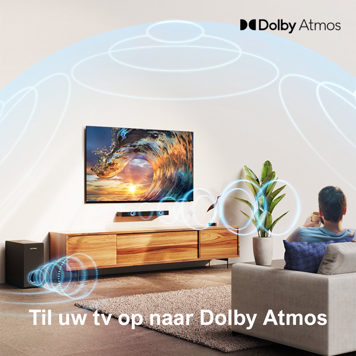 Afbeelding 2 van ULTIMEA Nova S50 Soundbar voor TV – 2.1-kanaals Dolby Atmos met Subwoofer en Bluetooth 5.3