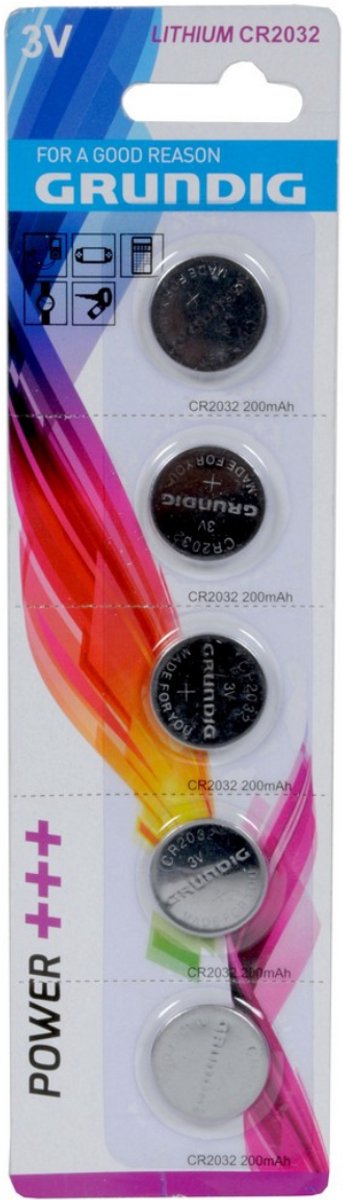 Grundig Button Cell 5pc Cr2032 Lithium - Metaal