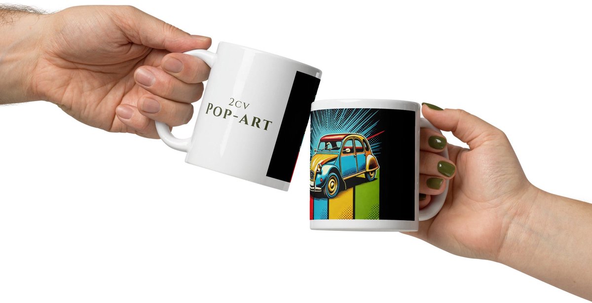 De2pktjes - Pop-Art Citroën 2cv mok - 300ml