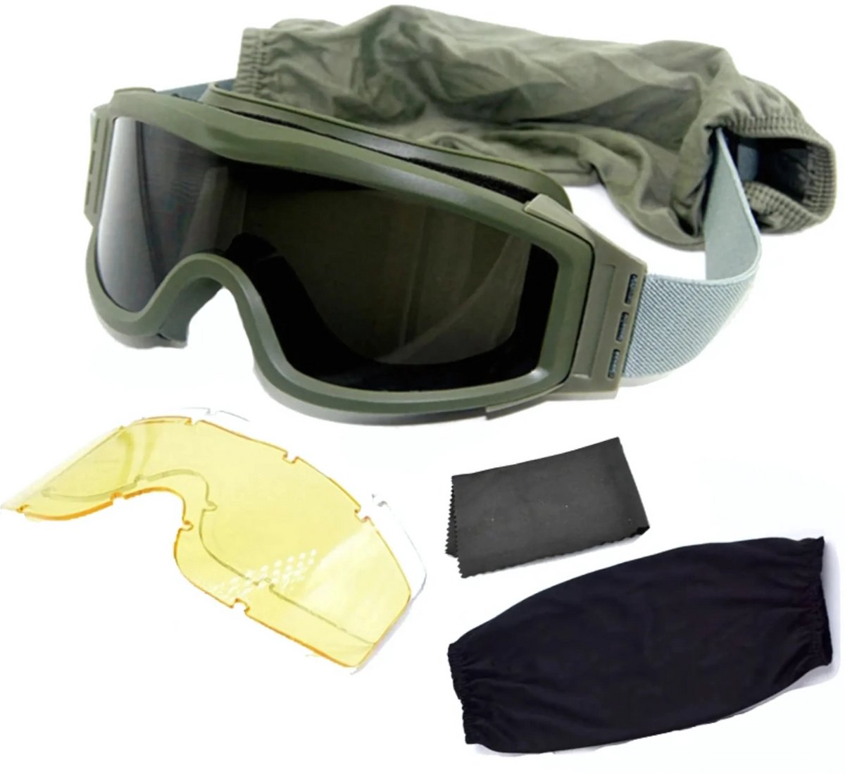 Alta-X Airsoft bril ski bril Met verschillende glazen Groen