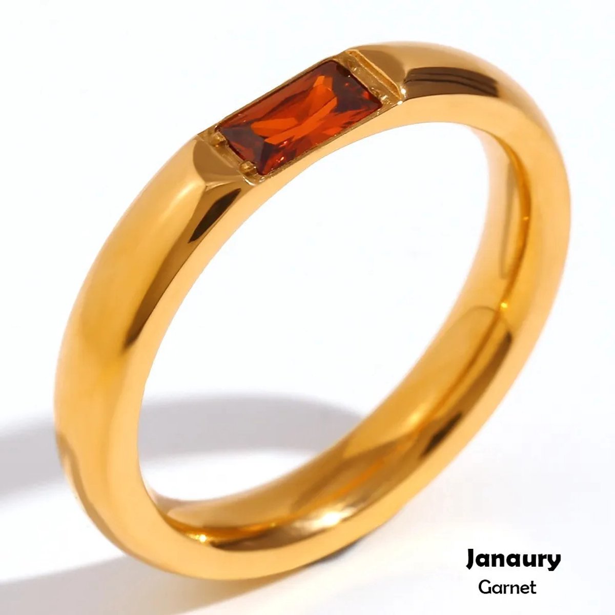 Ring Si Amor Sieraden RDLT0250-G-RE8 Ring met steen Roestvrij staal Kleur Goud