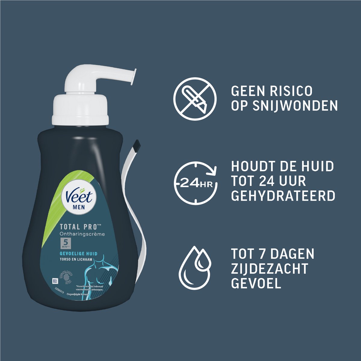 Veet Men - Total Pro - Ontharingscreme - Gevoelige Huid - Torso en Lichaam - 400ml — cadeau in Cadeau-ideeën - foto 3