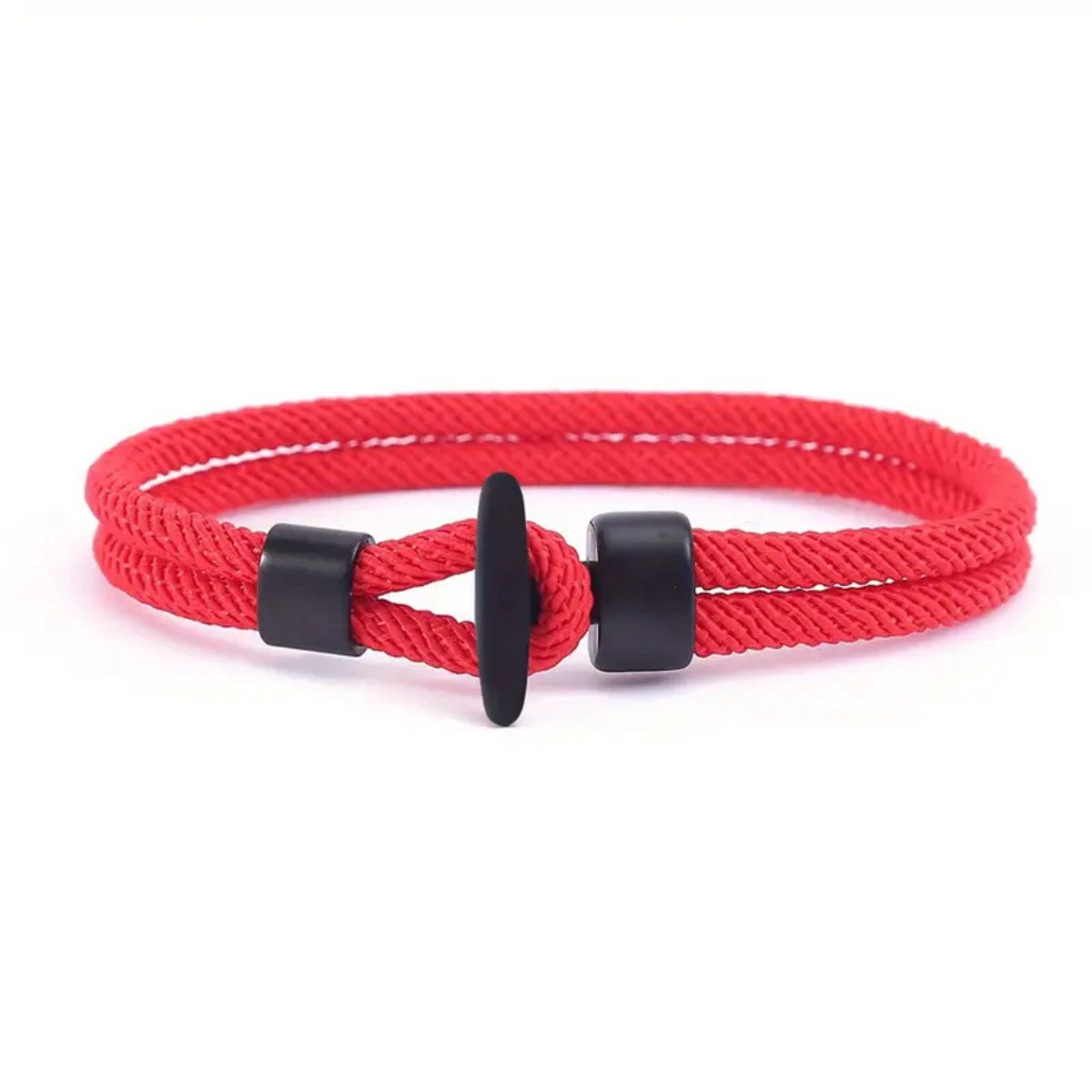 Nivard Armband - Staal - Nep Zilver - Dames - Rood