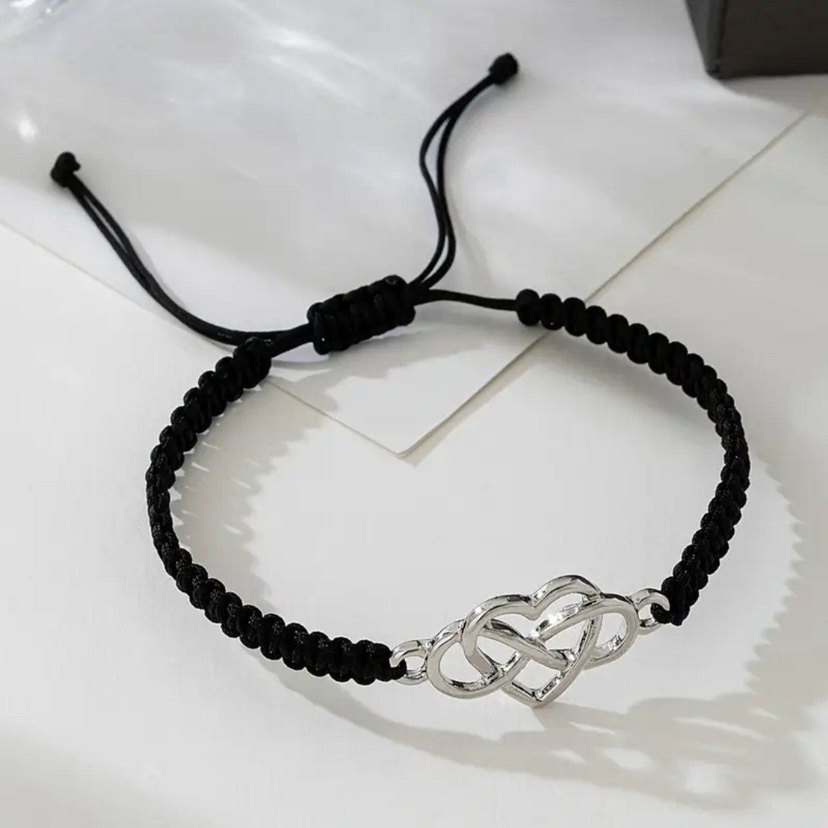Nivard Armband - Staal - Nep Zilver - Dames - Zwart/Hart