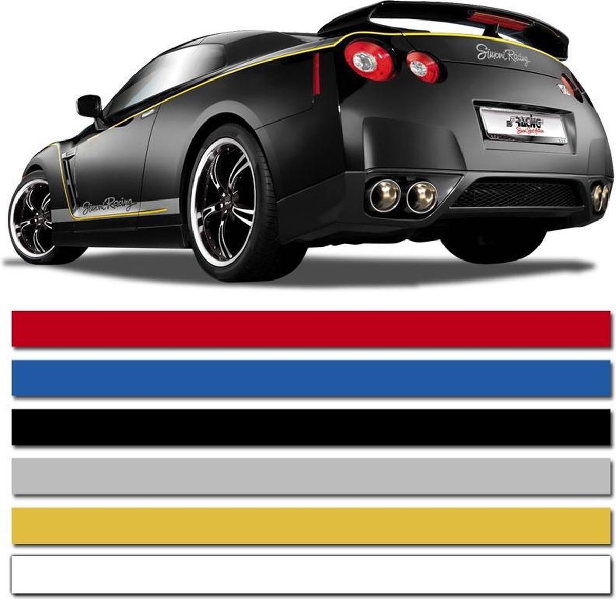 AutoStyle Universele zelfklevende striping AutoStripe Cool200 - Wit - 6 mm x 975 cm
