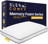 Sleep Comfy - Traagschuim Serie - Hoofdkussen - 30 dagen Proefslapen - Traagschuim Hoofdkussen - Hoofdkussen Slaapkamer - Orthopedisch - Ergonomisch - Anti Nekklachten - Mollig Kussen | 60x40x13 cm