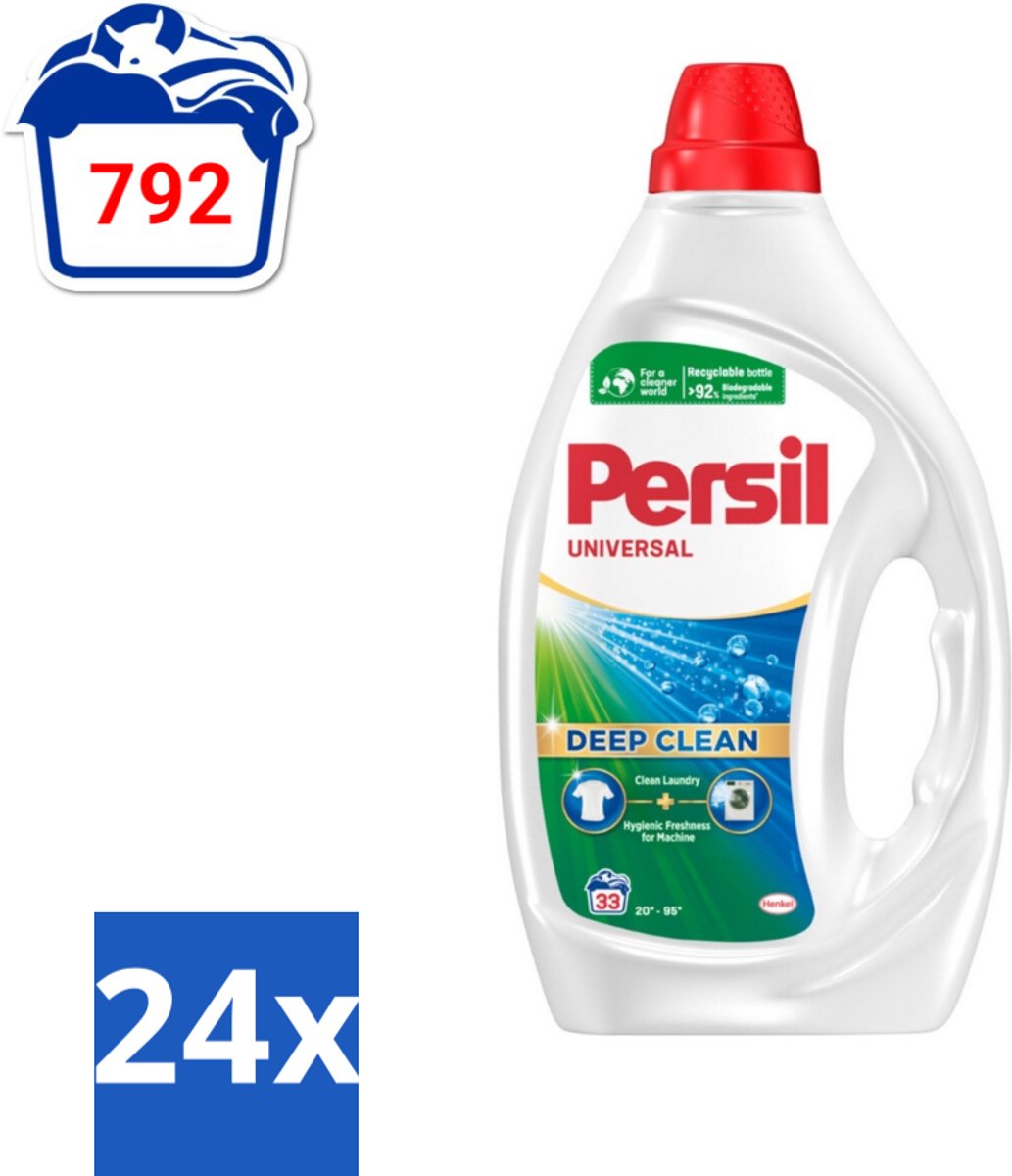 24 x Persil Wasmiddel Gel 33 Wasbeurten Universal 1,485 liter - Wasmiddel - Vloeibaar Wasmiddel - Persil - Vlekken Verwijderen - Wasmachine Reinigen