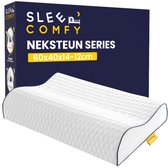 Sleep Comfy - Neksteun Traagschuim Serie - Hoofdkussen - 30 dagen Proefslapen - Traagschuim Hoofdkussen - Hoofdkussen Slaapkamer - Orthopedisch - Ergonomisch - Anti Nekklachten -  Neksteun Visco Pillow-XXL | 60x40x14/12 cm