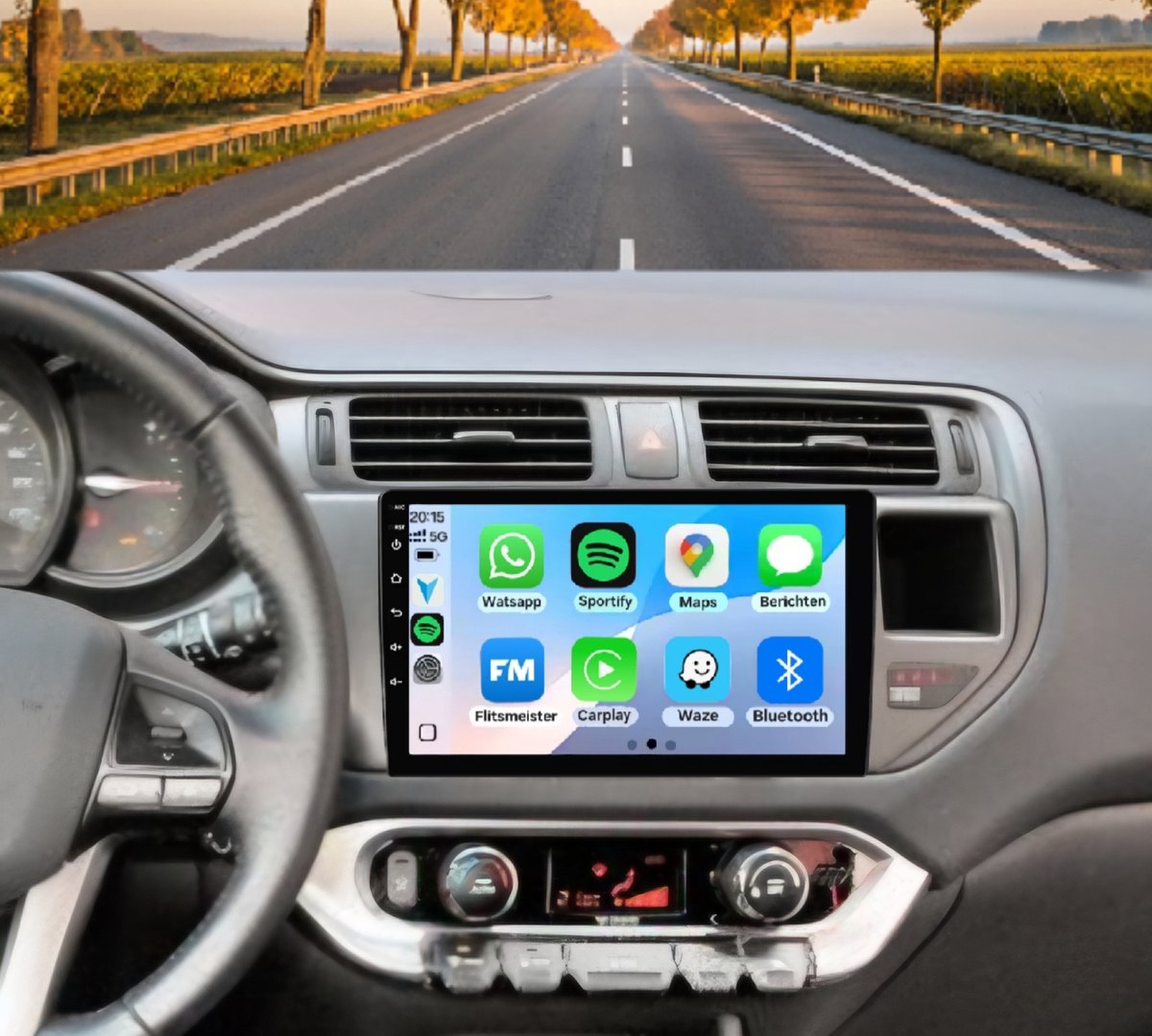 Autoradio 4/64GB met Carplay en Android auto | Geschikt voor Kia Rio 2010-2015 | Radio scherm met Navigatie | 2010 2011 2012 2013 2014 2015 | K3