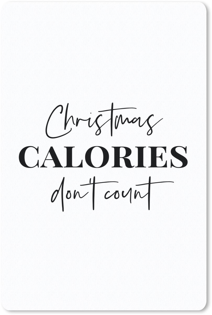 Muismat 18x27 cm - Mousepad Kerst quote - Winter - Christmas calories - Wit - Muismatten