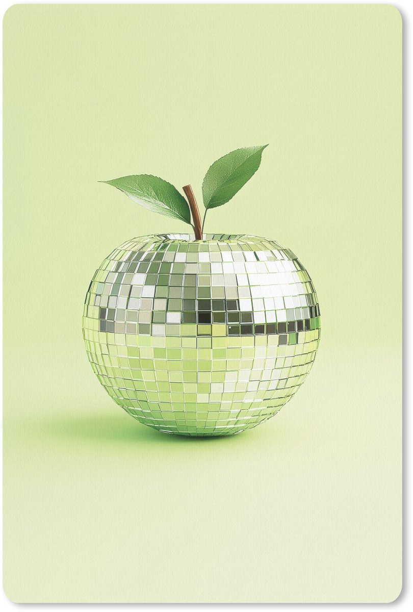 Muismat 18x27 cm - Mousepad Groen - Disco - Decoratie - Appel - Muismatten