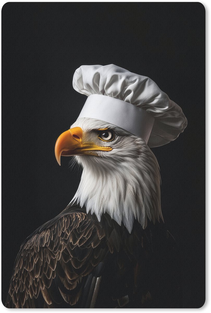 Muismat 18x27 cm - Mousepad Arend -Amerika - Koksmuts - Vogel - Stoer - Muismatten
