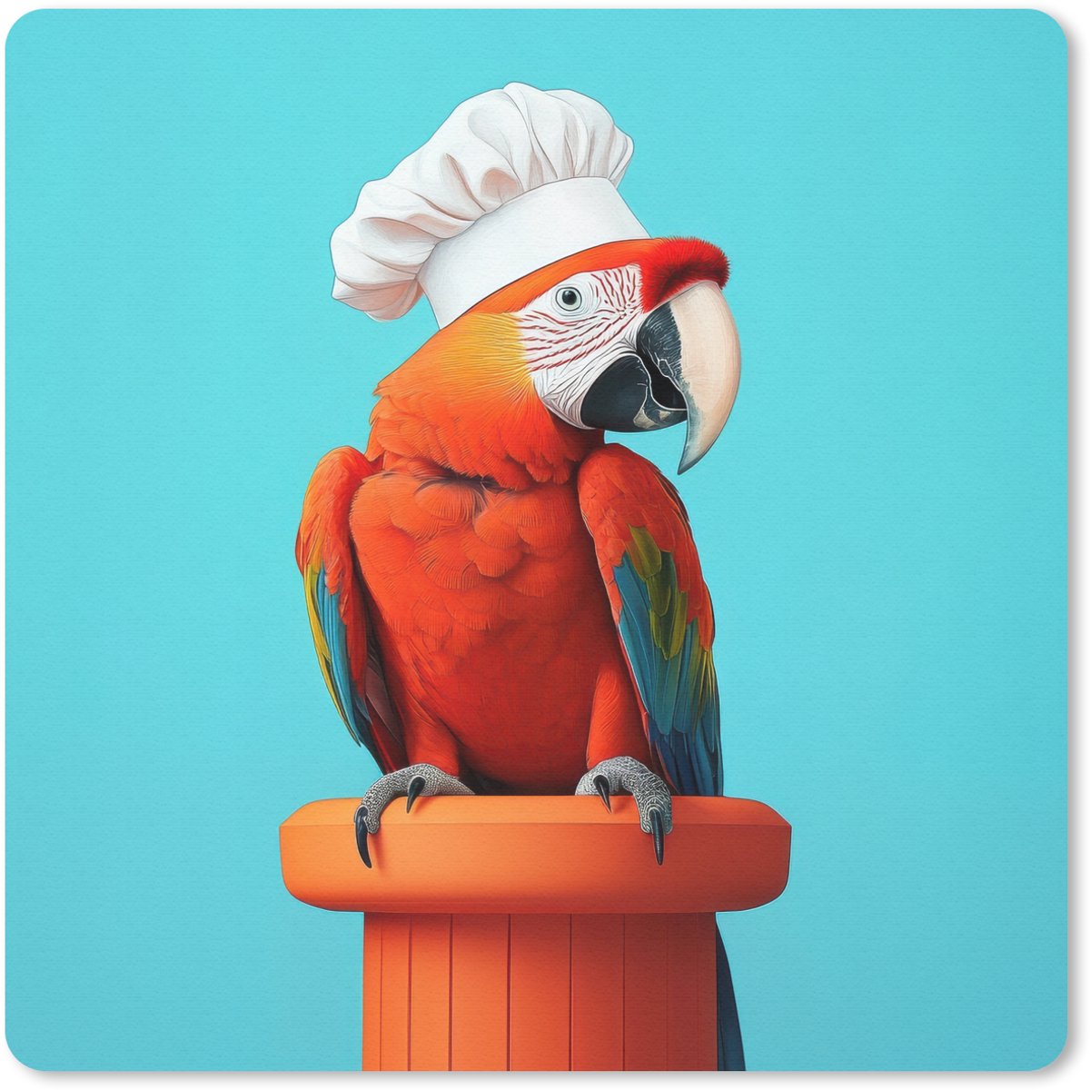 Muismat 20x20 cm - Mousepad Ara - Koksmuts - Sokkel - Grappig - Muismatten
