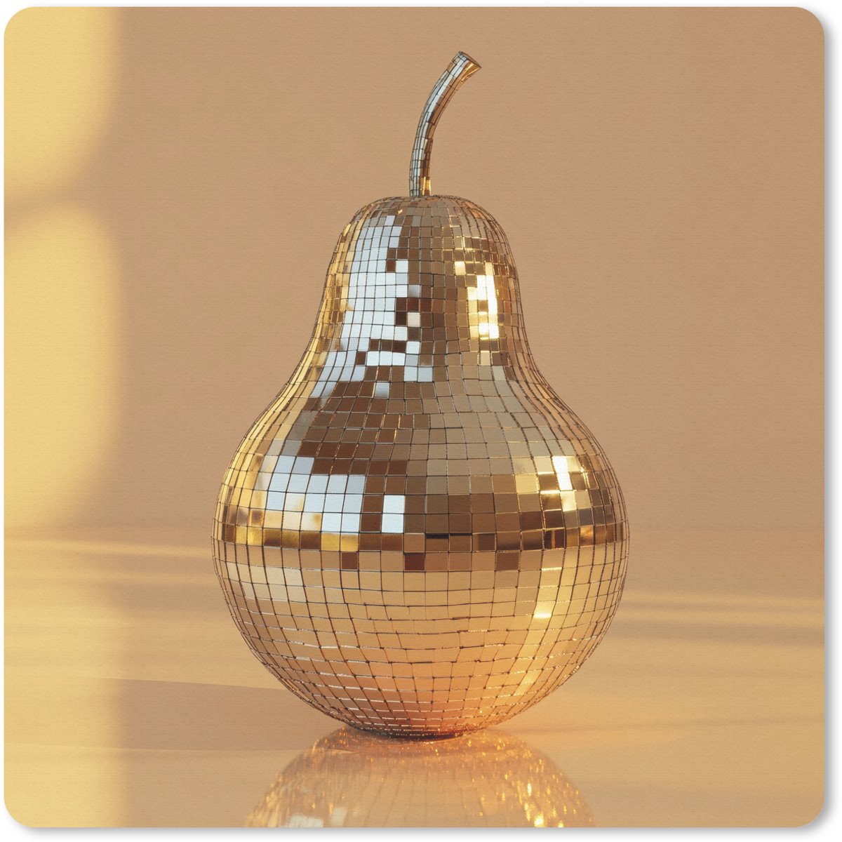 Muismat 20x20 cm - Mousepad Goud - Disco - Glitter - Peer - Muismatten