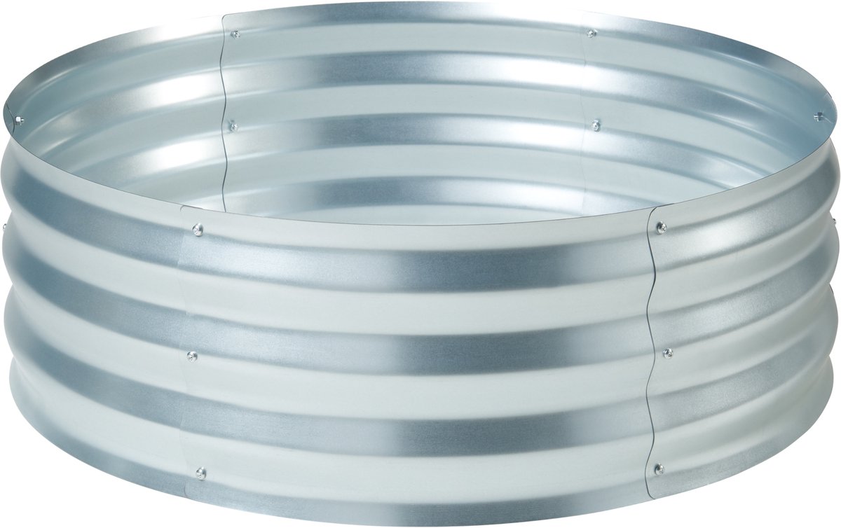 Plantenbak Andrano ronde bloembak Ø91,5x30,5 cm zilverkleurig casa.pro