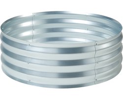 Plantenbak Andrano ronde bloembak Ø91,5x30,5 cm zilverkleurig casa.pro