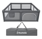 Rosfelde Grondbox Baby - Speelbox - Playpen - Gemakkelijk op te Zetten - 120x120 CM - Grijs